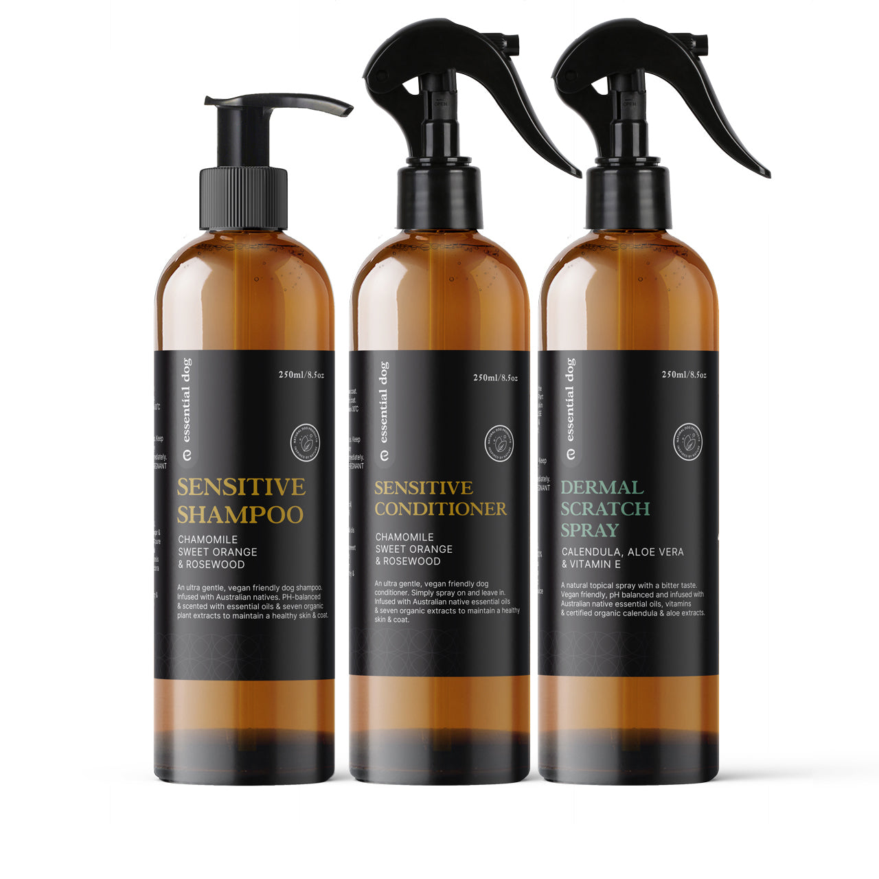 Sensitive Pack: Shampoo, Conditioner & Dermal Scratch Spray