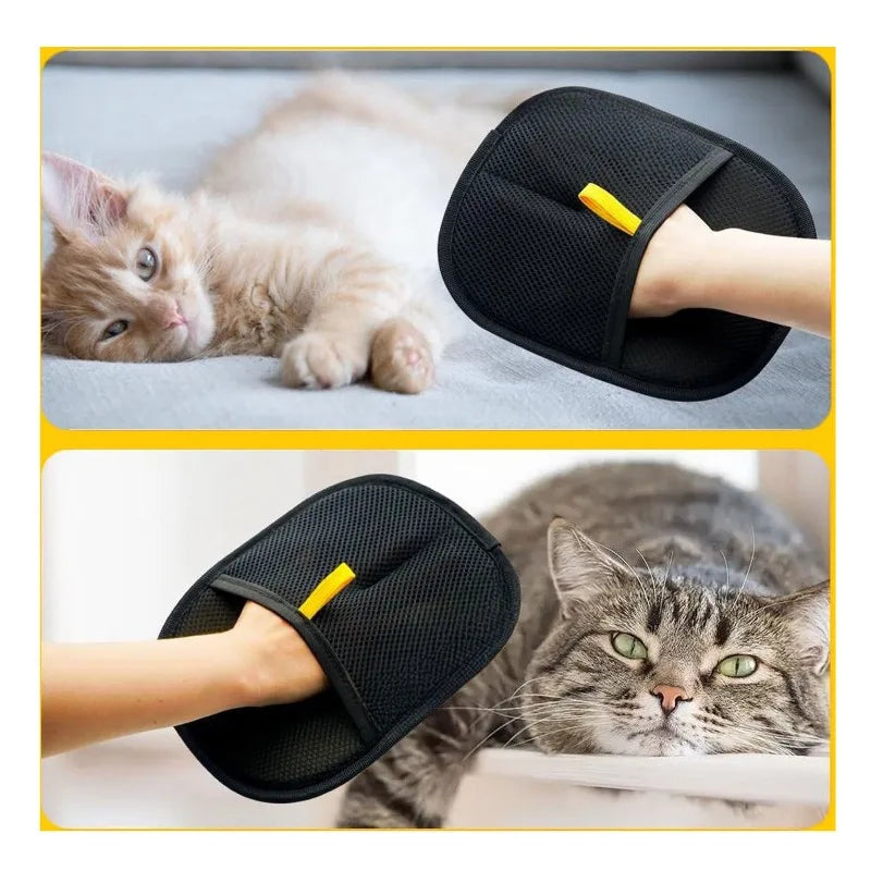 Cat Hair Brush Pet Removal Gloves Double-Sided Pet Grooming Gloves