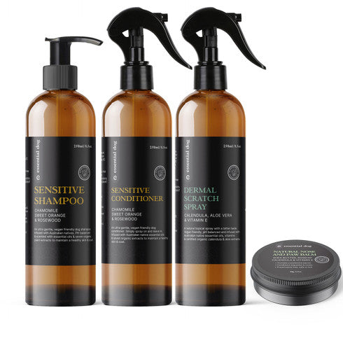 Sensitive Pack: Shampoo, Conditioner, Dermal Scratch Spray & Balm