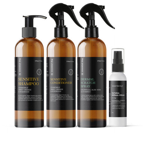 Sensitive Pack: Shampoo, Conditioner, Dermal Scratch Spray & Cream