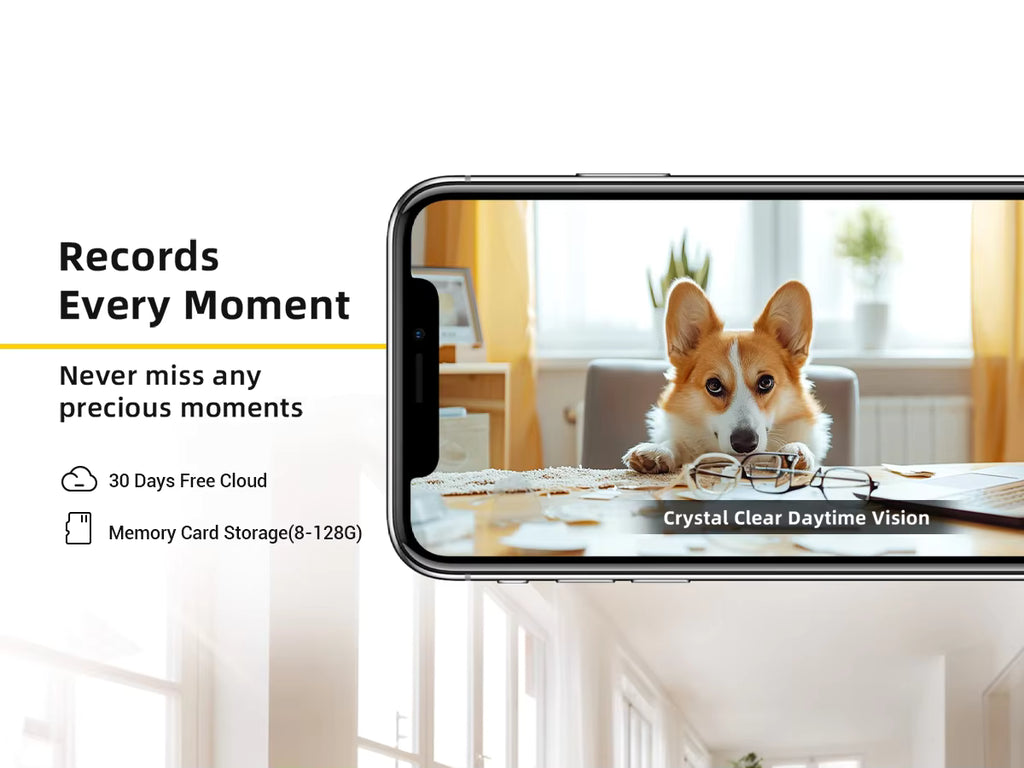 Boykeep Pet Dog Camera with Phone App, 5G/2.4GHz WiFi Indoor Security Baby Camera, 360° Pan & Tilt, 2-Way Audio, Night Vision